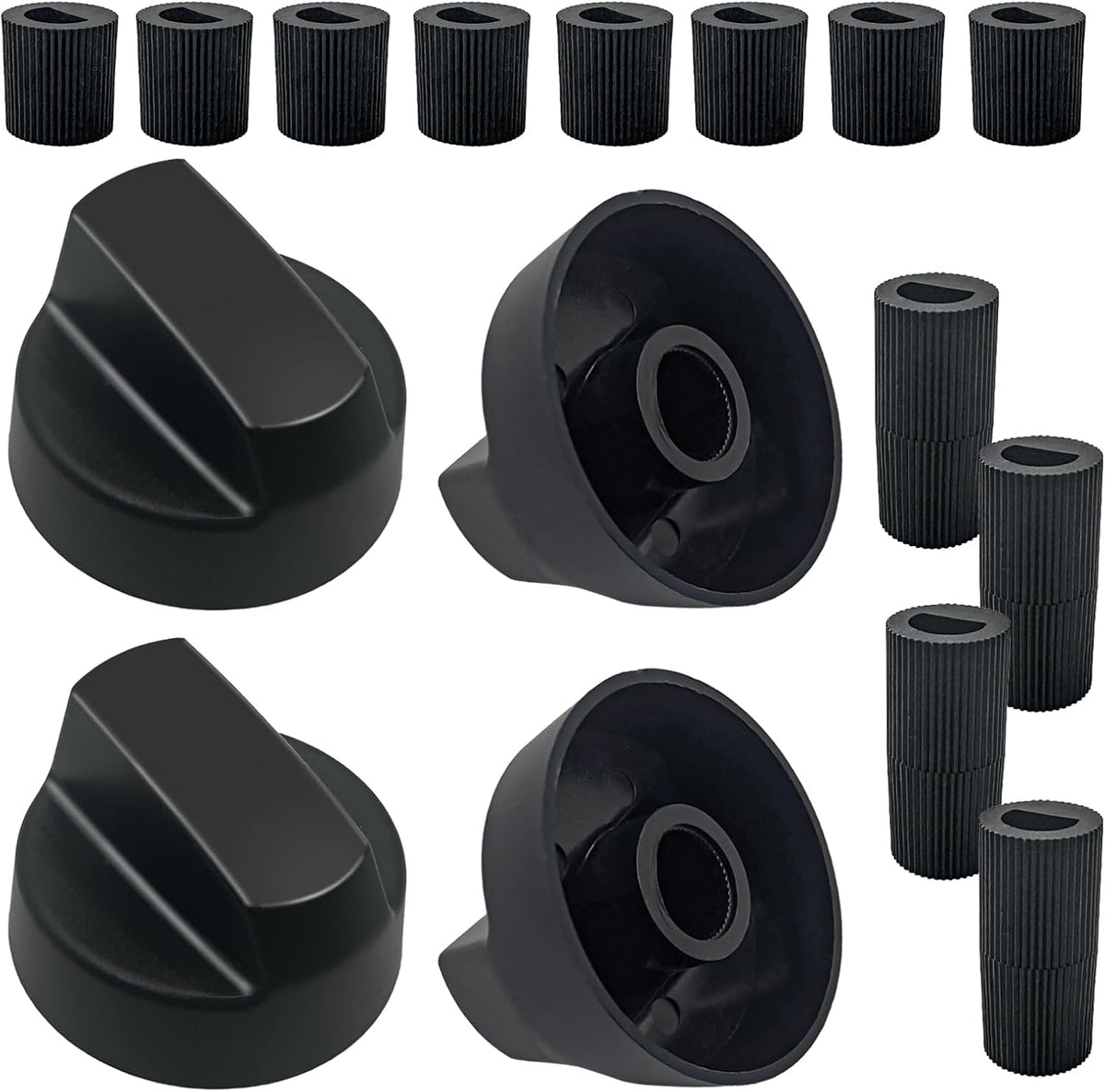 4 Pack Universal Stove Switch Knob Replacements with 12 Adapters