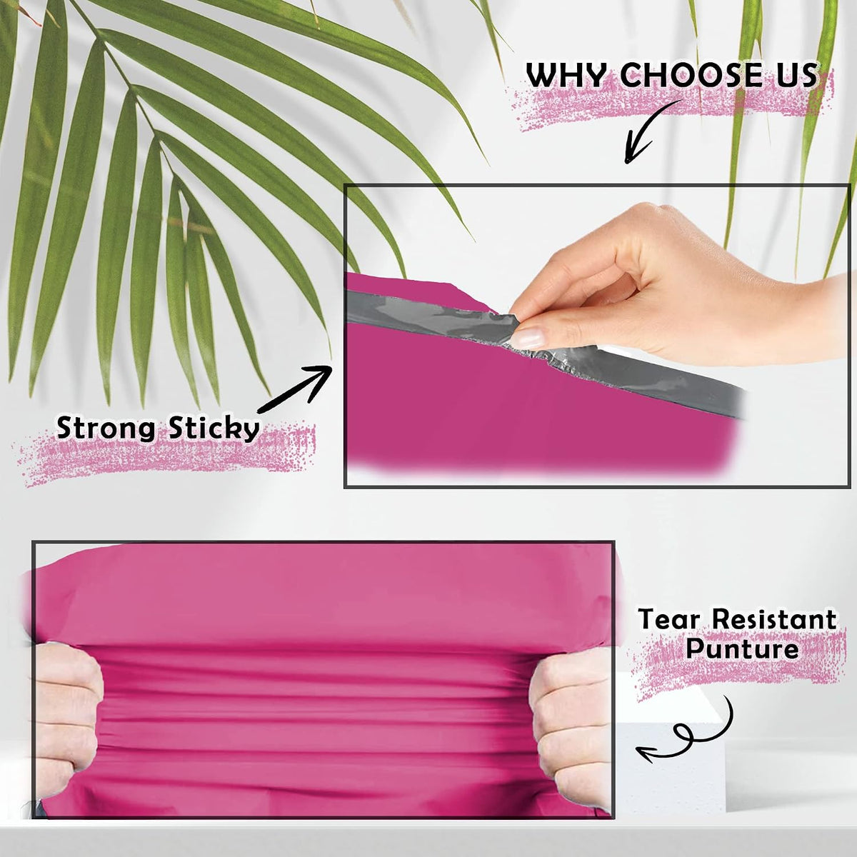 Poly Mailers 10x13 100 Pack Hot Pink Self-Seal Shipping Envelopes M4