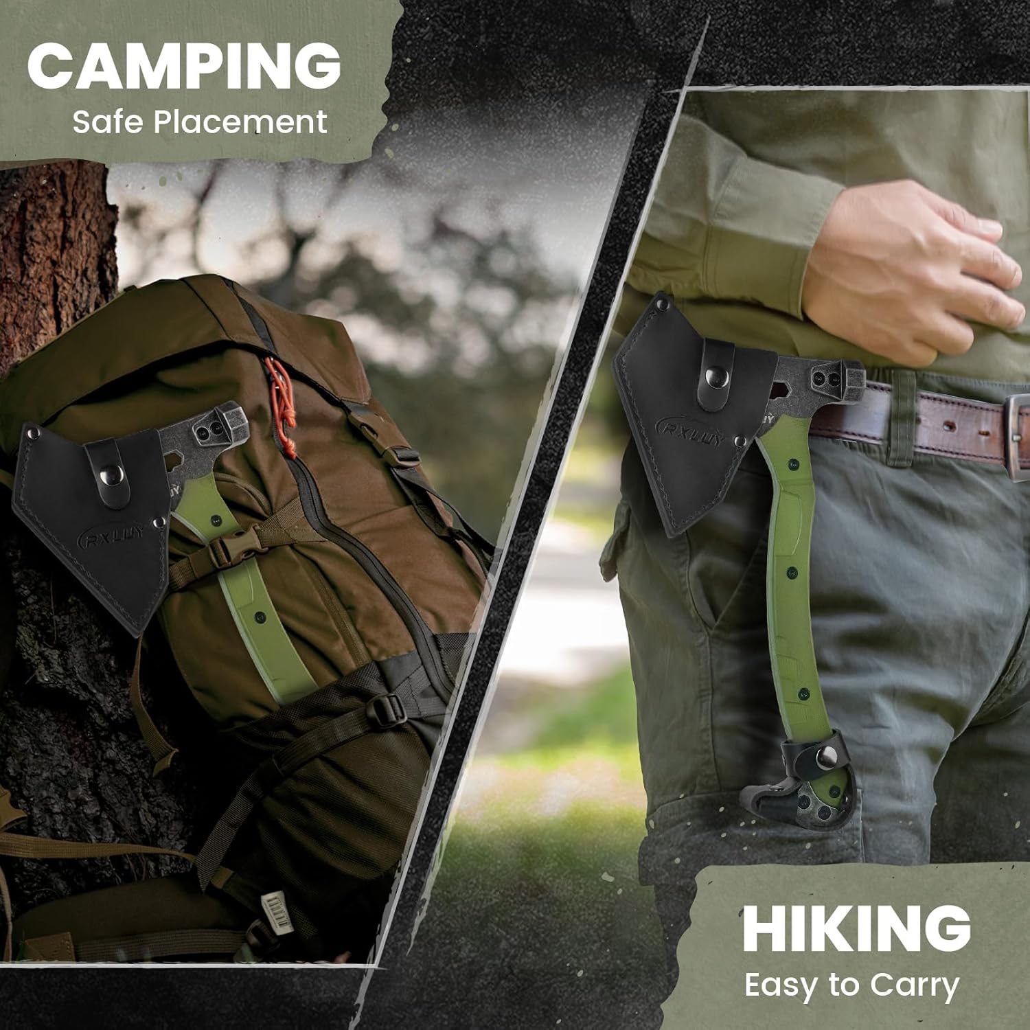 Tactical Axe with G10 Handle Camping Survival Hatchet, Multifunctional Hiking Outdoor Heavy Duty Full Tang Tomahawk
