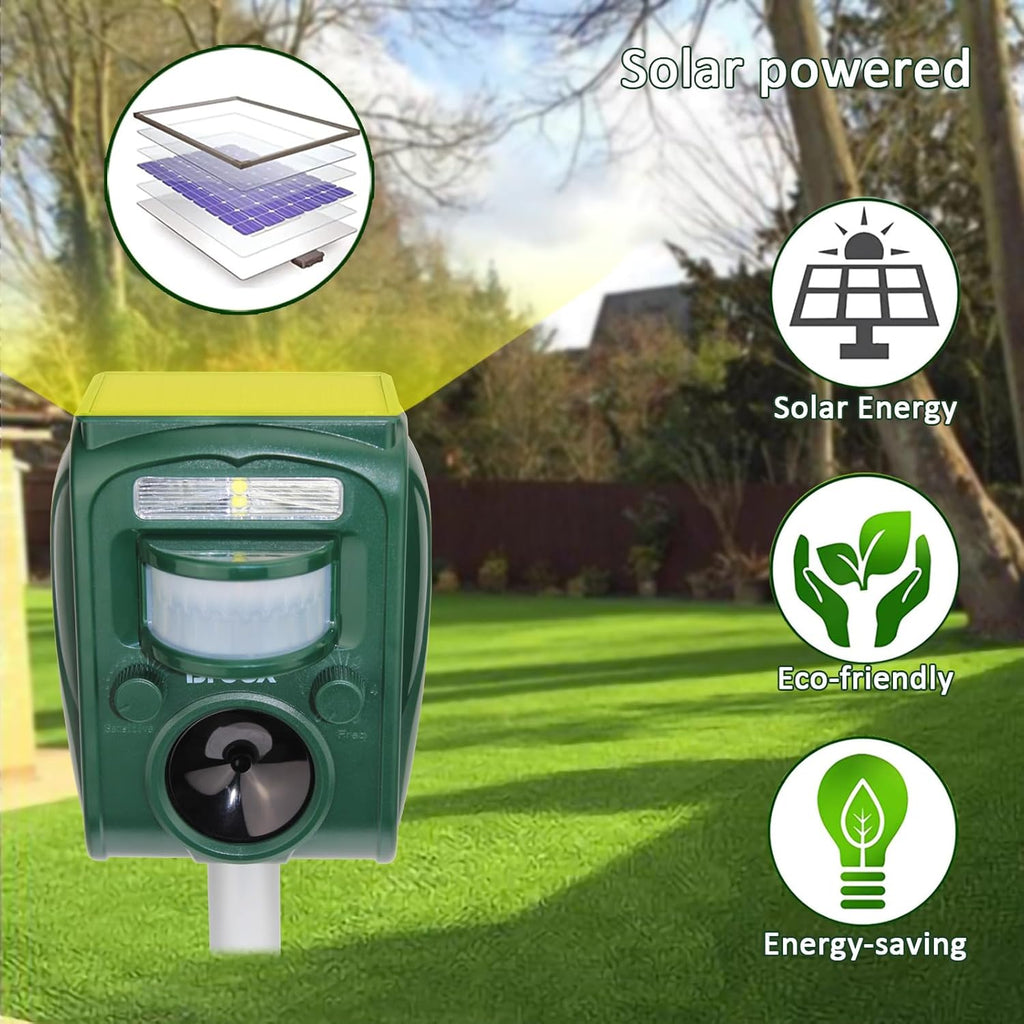 2026 Upgraded Solar Animal Repellent, Cat Repellent Outdoor, Squirrel Repellent, Deer Repellent, Ultrasonic pest