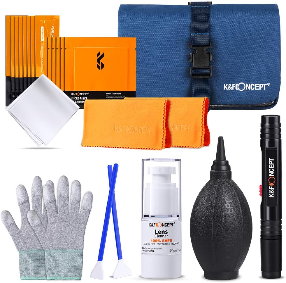Professional Lens Cleaning Kit for DSLR & Mirrorless Cameras with APS-C/Full-Frame Sensor Cleaning Swabs/Lens