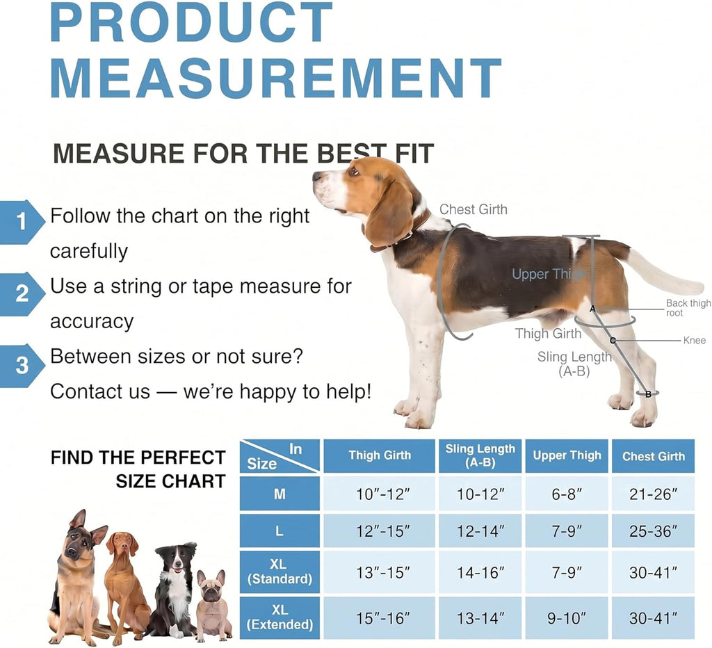 Dog Knee Braces for Back Leg, Dog Knee Brace for Torn ACL Hind Leg Support, Adjustable Dog ACL Brace for Hind Leg