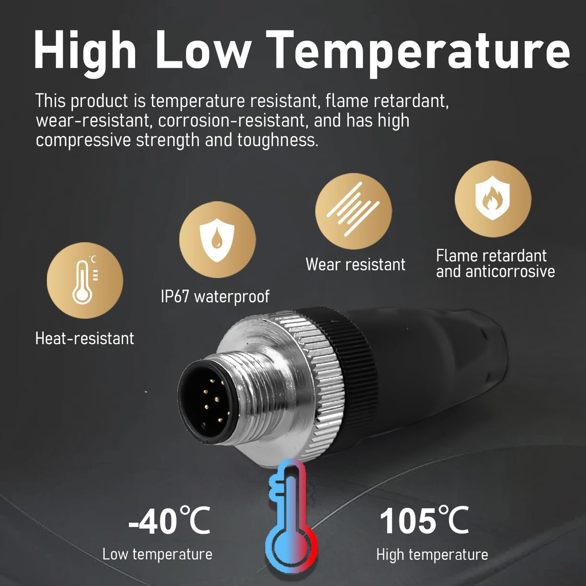 10Pcs M12 8Pin Male Industrial Aviation Connector (A-Code) Waterproof, Sensor Plug Field-Assemblable 12mm Circular Socket Panels Adapter IP67