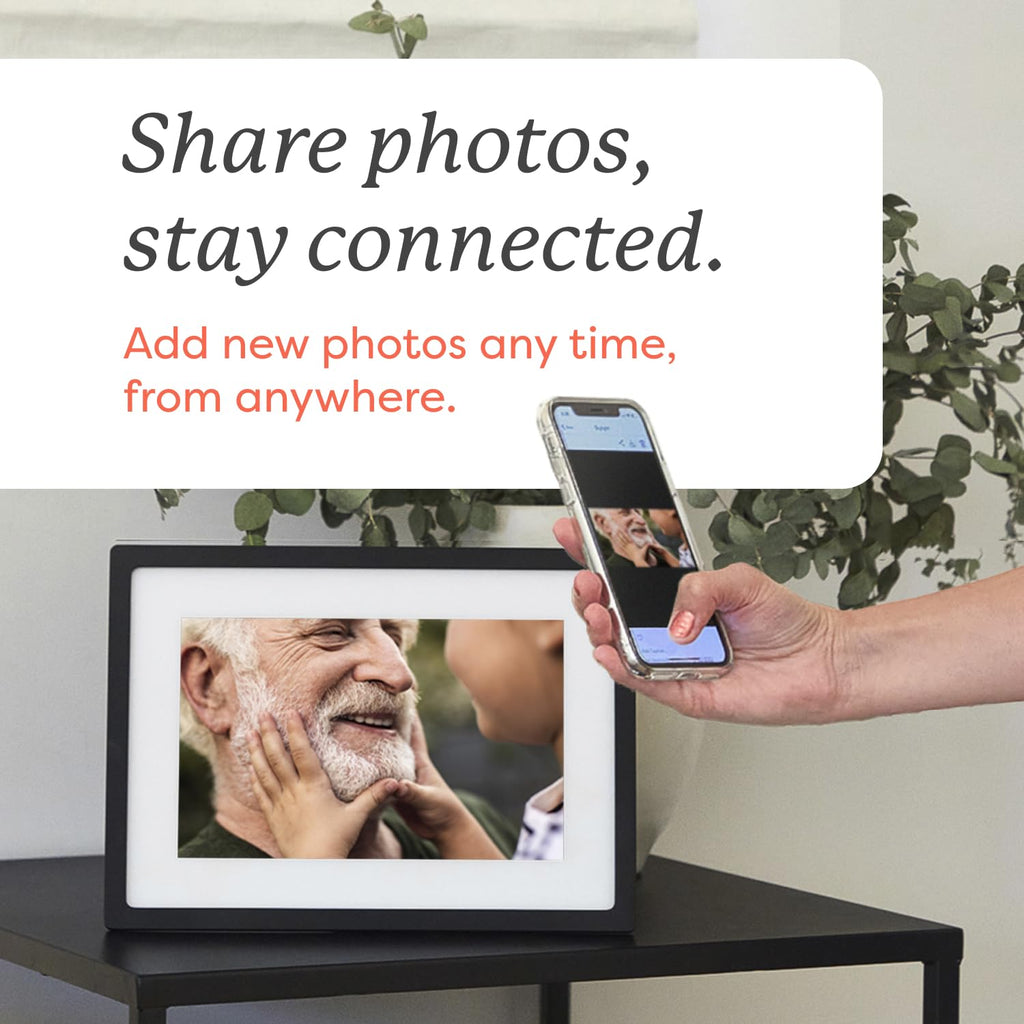 Digital Picture Frame, Load from Phone Capability, 10" Black