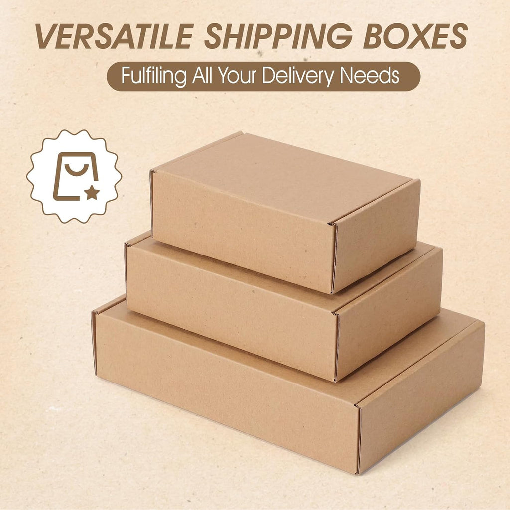 100 Pcs Small Shipping Boxes Assorted Sizes, 9x6x3", 7x5x2", 6x4x2"