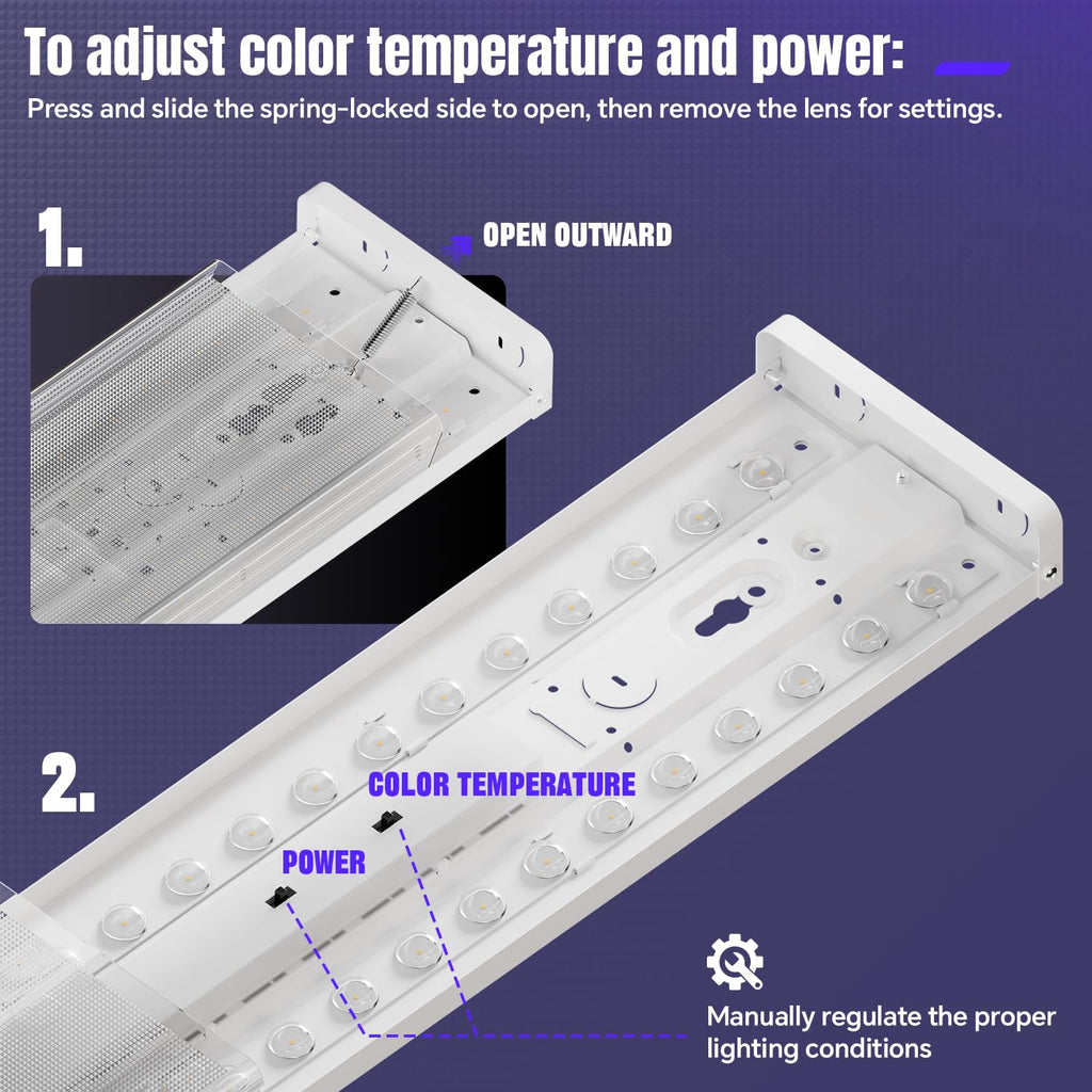 4FT LED Wraparound Light 75/65/55W,Flush Mount for Workshop 6pack
