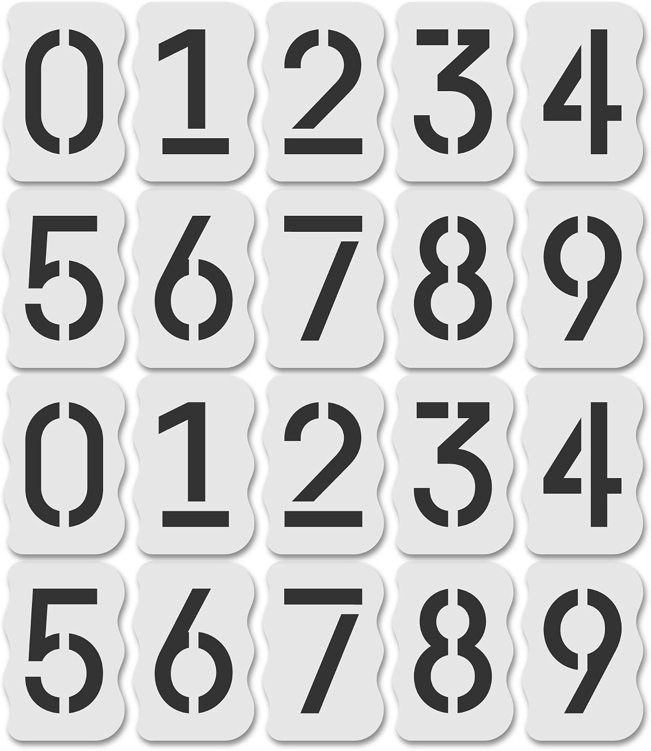 Curb Stencil Kit for Address Painting – Includes All Numbers, 4-Inch Durable & Reusable Plastic Stencils for