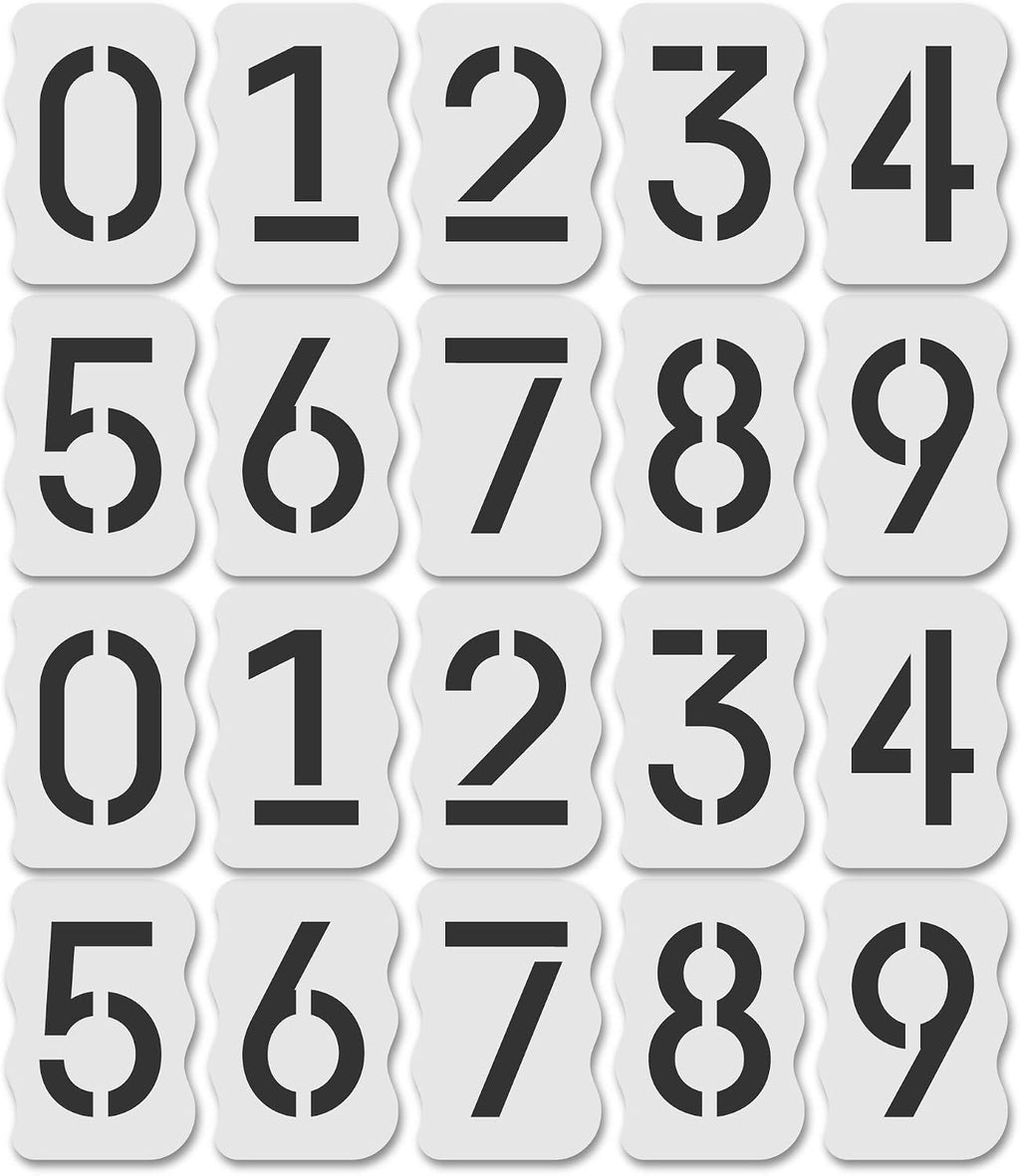 Curb Stencil Kit for Address Painting – Includes All Numbers, 4-Inch Durable & Reusable Plastic Stencils for