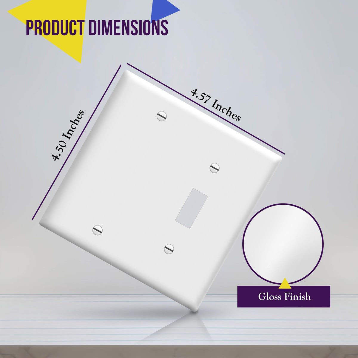 ENERLITES 2-Gang Toggle/Blank Combination Wall Plate, White