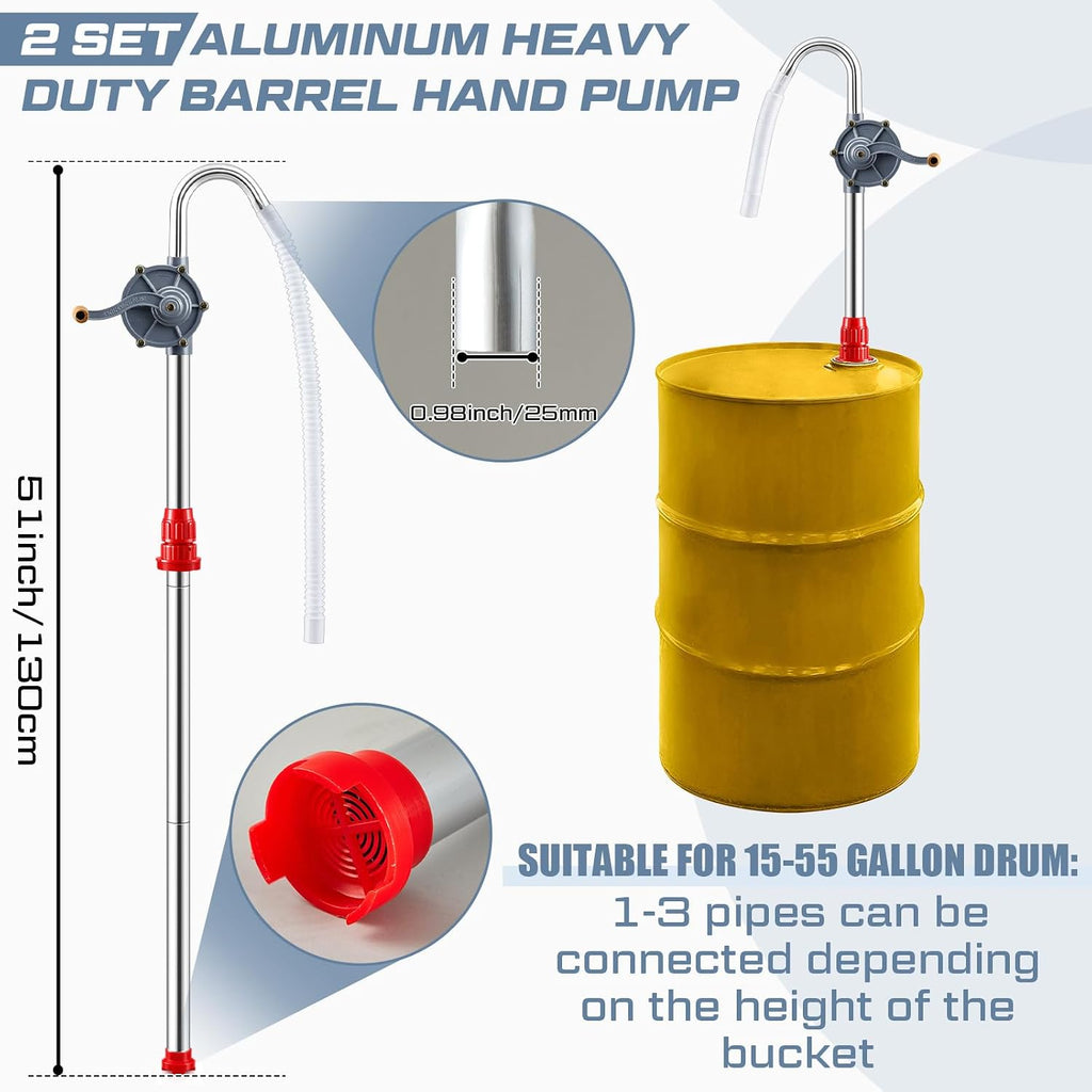 2 Pack 55 Gallon Drum Pump, Manual Barrel Pump for 15-55 Gal Oil