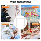 Wedding Backdrop Stand 4 Post, 5ft~10 ft Adjustable Wedding Hardware Kit Chuppah Canopy Detachable Metal Background