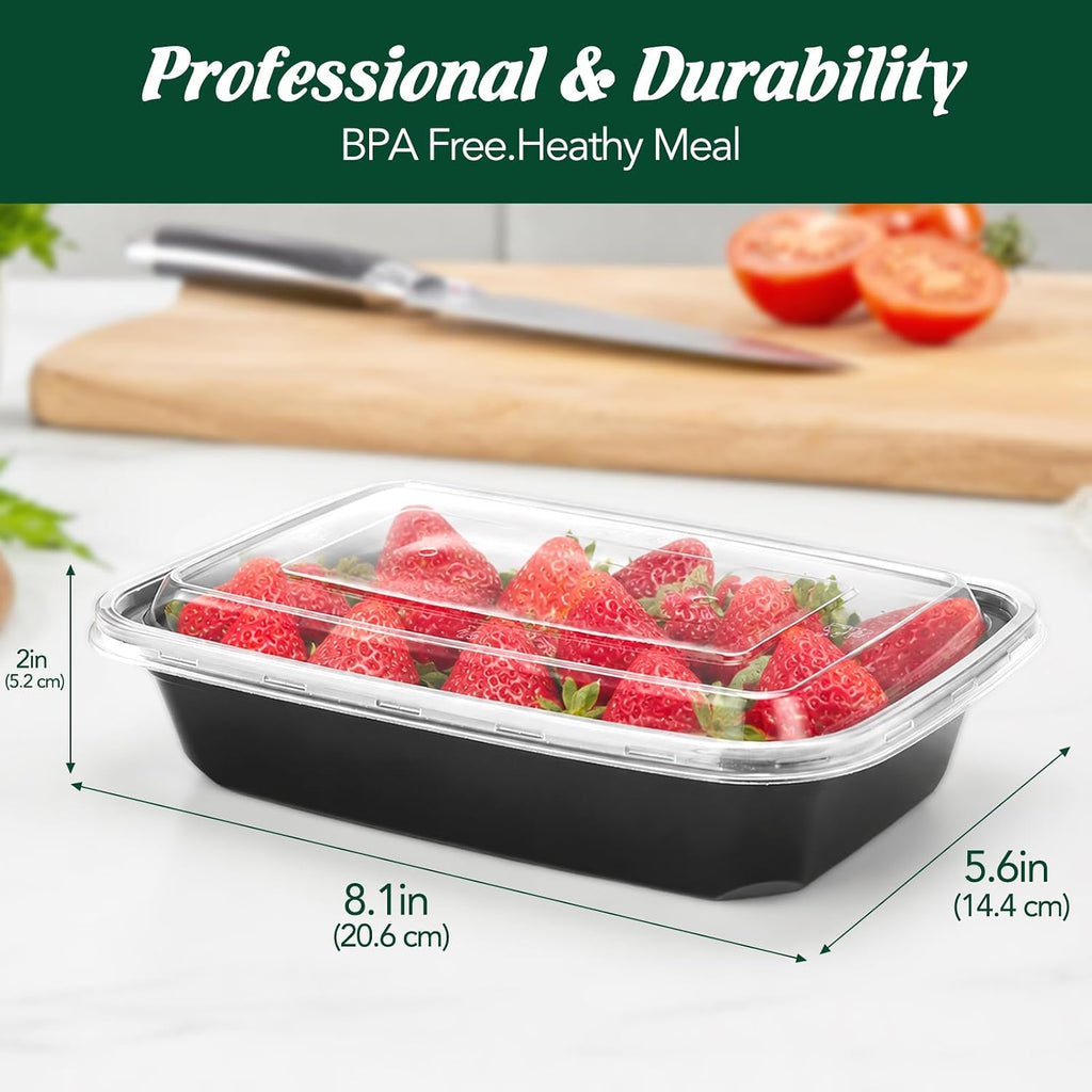 Meal Prep Containers with Lids 32oz 100 Pack (200 Piece)