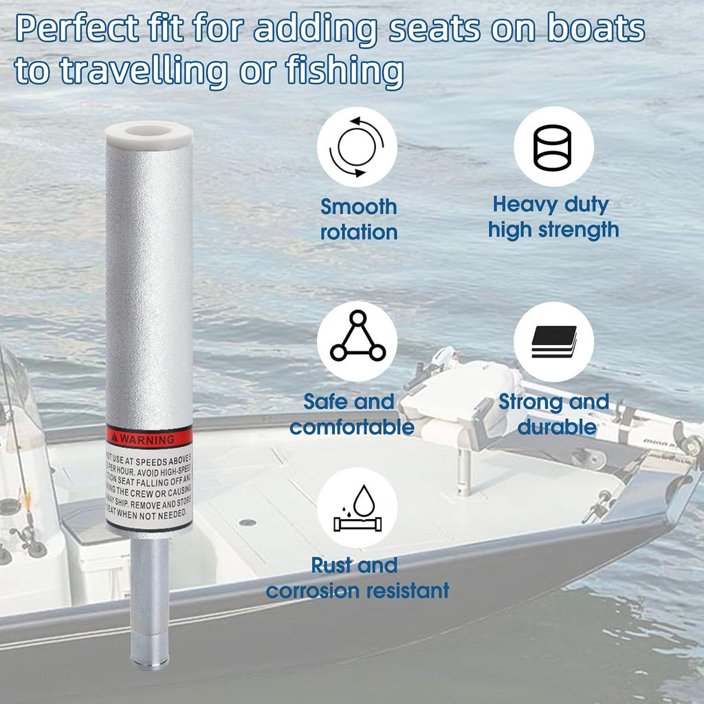 3/4" Boat Seat Pin Post Boat Seat Pedestal Base Post for Mounting,1.5" Dia | 3/4 Inch Pin Post Marine Aluminum