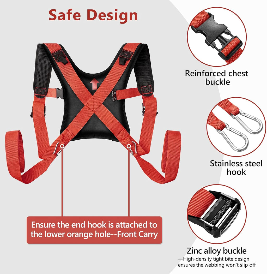 Moving Straps 1 Person-Front Carry, Lifting Straps Moving Free Your Arms, Heavy Duty Strap for Appliance, Thicken