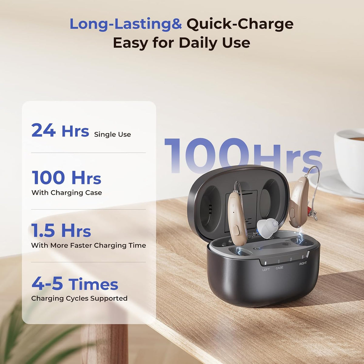 Rechargeable OTC Hearing Aids for Seniors with AI Noise Canceling