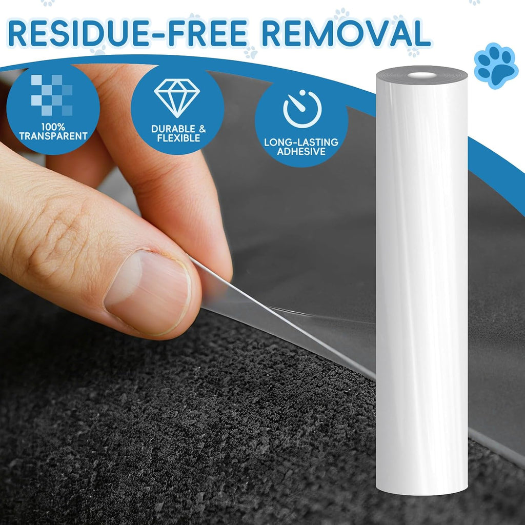 Anti Cat Scratch Furniture Protector,196.8" x 16.9" Couch Shield Against Cat Scratching,Thickened Transparent