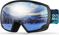Kids Ski Goggles Anti-Fog OTG Snow Goggles for Winter Sports | Multi-Layer Foam, Impact Lens, Lightweight Frame