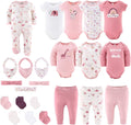 Baby Layette Gift Set for Girls - 23 Piece Newborn Girl Gift Sets, Baby Clothes & Essentials - Rainbow Safari