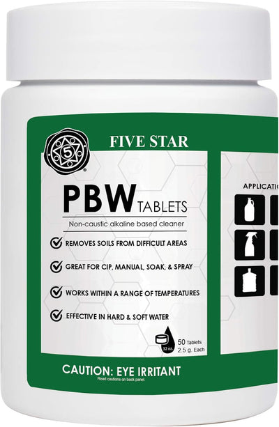 PBW Tablets - 2.5 g (1 Tablet per 32 oz. of Water) 50 ct - Bottle, Growler, Keg Cleaner