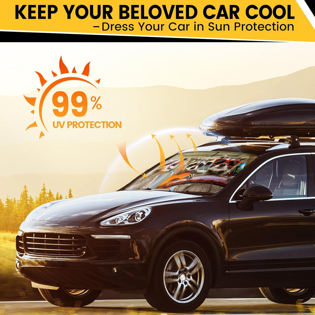 Car Windshield Sun Shade - Foldable Car Sun Shade Windshield for Front Window, Reflector Sunshade Offers Ultimate
