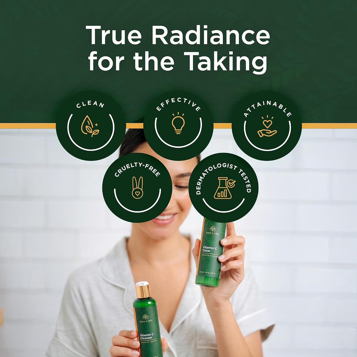 Beauty Vitamin C Brightening Face Care, Minimizing Pores & Facial Cleanser for Gentle Deep Cleaning with Organic