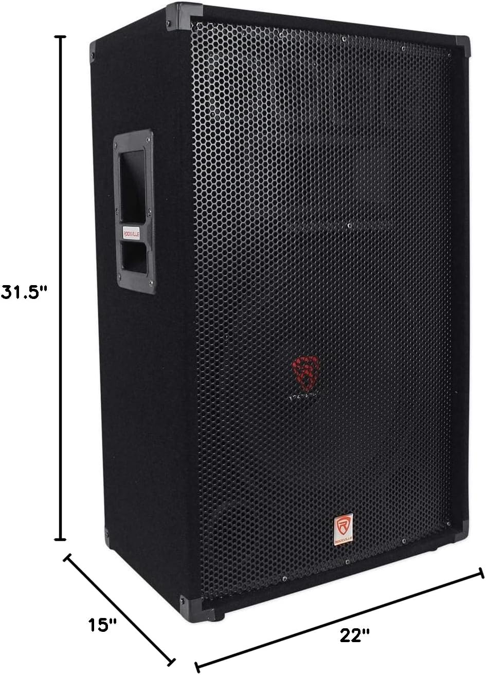 RSG15.4 15" 3-Way 4 Ohm Passive DJ/Pro Audio PA Speaker | 1500W Peak, 750W RMS, 102dB Sensitivity, SpeakON and 1/4"