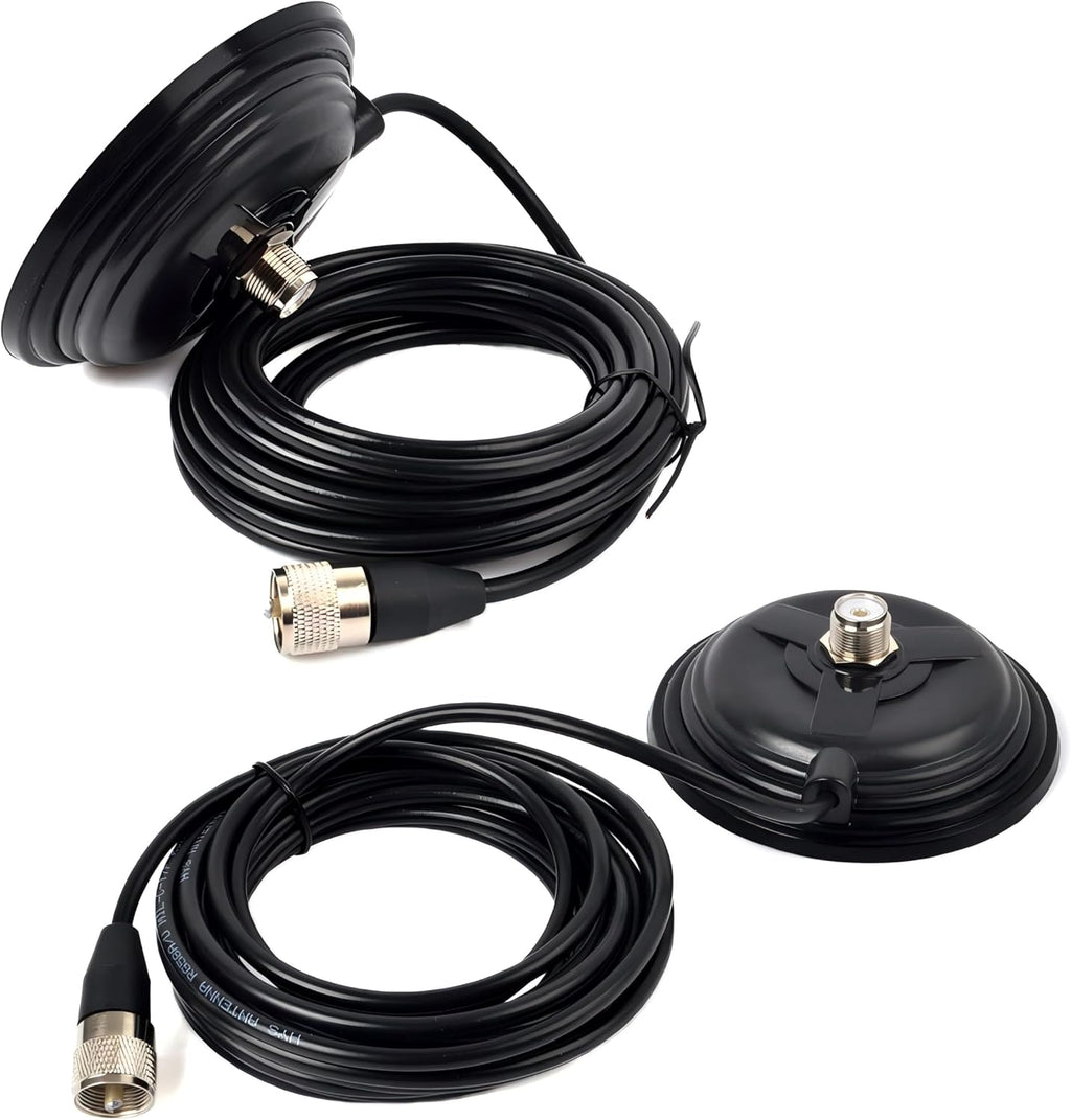 SO-239 Magnet Mount Style W/5M(16.4ft) RG58 Coaxial Cable PL-259 | 30.8 lbs Pull Strength Magnetic Base For
