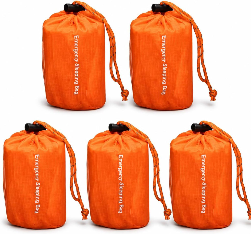 Emergency Sleeping Bag – 84"x36" Thermal Mylar Survival Bivy Sack – Waterproof, Lightweight & Compact Emergency