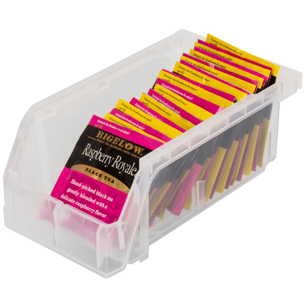 Small Stackable Plastic Storage Bins, 12-Pack, Clear