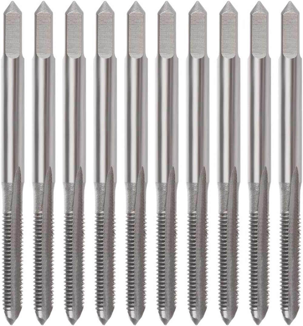 M3 x 0.5mm Tap Machine HSS Metric Right Hand Thread 3 Straight Flute Taps Taper and Plug, 4Pcs