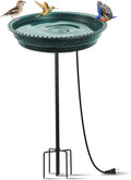 Heated Bird Bath for Outdoors for Winter, 75W Bird Bath Water Heater Bird Bath Deicer,Deep Bowl Thermostatic Control