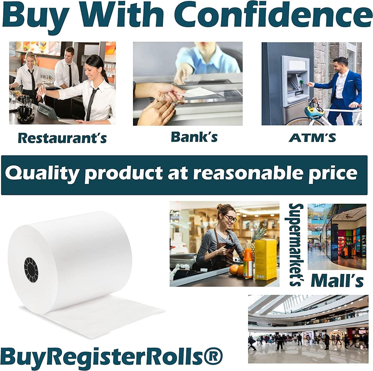 (32 Rolls) 3 1/8 x 230 Thermal Paper Receipt Rolls fits all Clover POS Cash Register Printers, Star Micronics SCP700