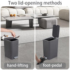 Small Bathroom Trash Can with Lid, 2.1 Gallon Slim Step Trash Can, Gray