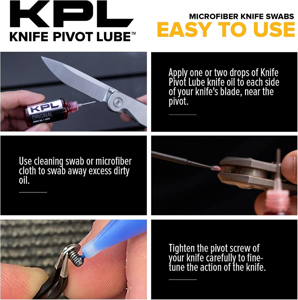 KPL MicroFiber Knife Care Detail Swabs - Ultra-Precision Detailing Probes for Knife, Kitchen Cleaning Supplies