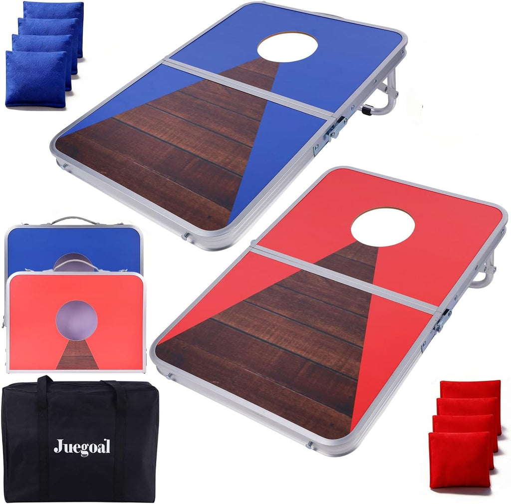 Portable Cornhole Board Set for Kids Teens & Adults, 24x16 Inch Foldable Corn Hole Games with Bean Bags & Carry Bag