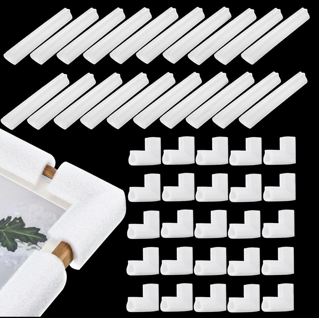 40 Pcs Foam Corner Protectors for TV Moving Mirror Shipping, White