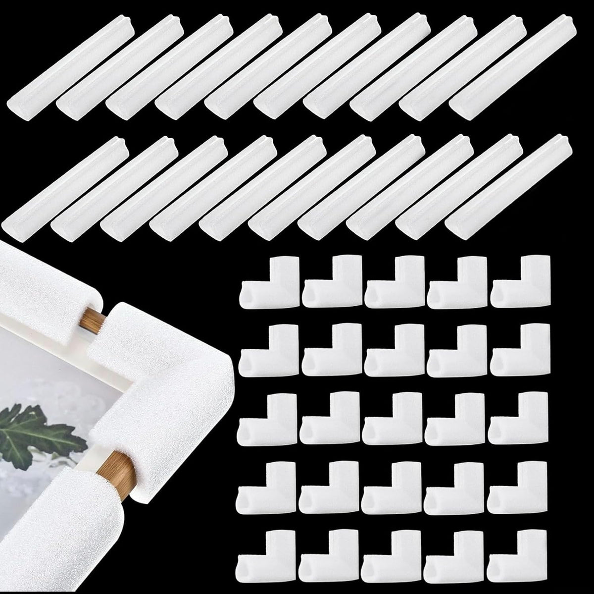 40 Pcs Foam Corner Protectors for TV Moving Mirror Shipping, White