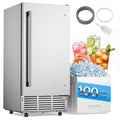 Under Counter Ice Maker Machine, 100 LBS/24H with 35 LBS Storage Bin