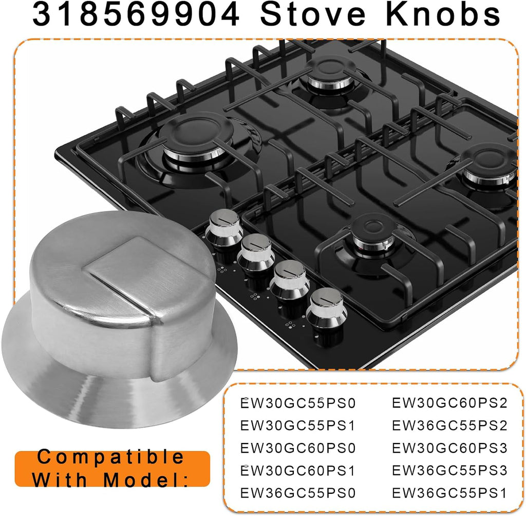 (5 Pack) 318569904 Stove knobs Replacement for Frigidaire Electrolux
