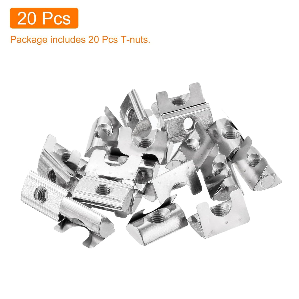 uxcell 20Pcs M6 T Nut Roll in Spring T Nut 3030/4040 Series W/Spring Sheet