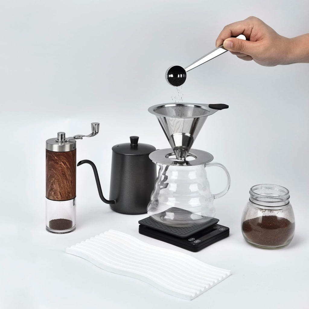 Pour Over Coffee Dripper Stainless Steel Reusable Filter Coffee Maker | Reusable Metal Cone Filter, Fine Mesh