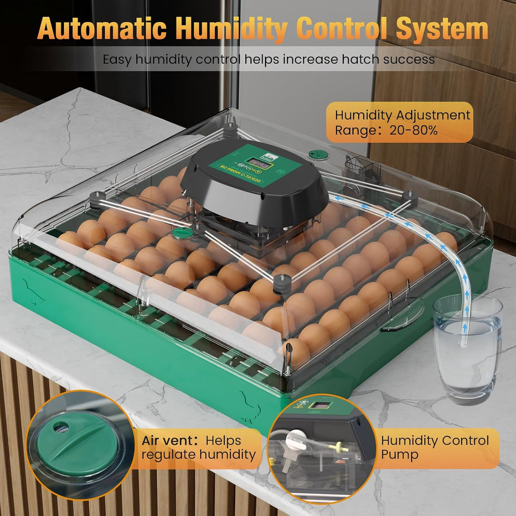Egg Incubator for Chicken Eggs, Max 72 Egg Incubator with Auto Turner