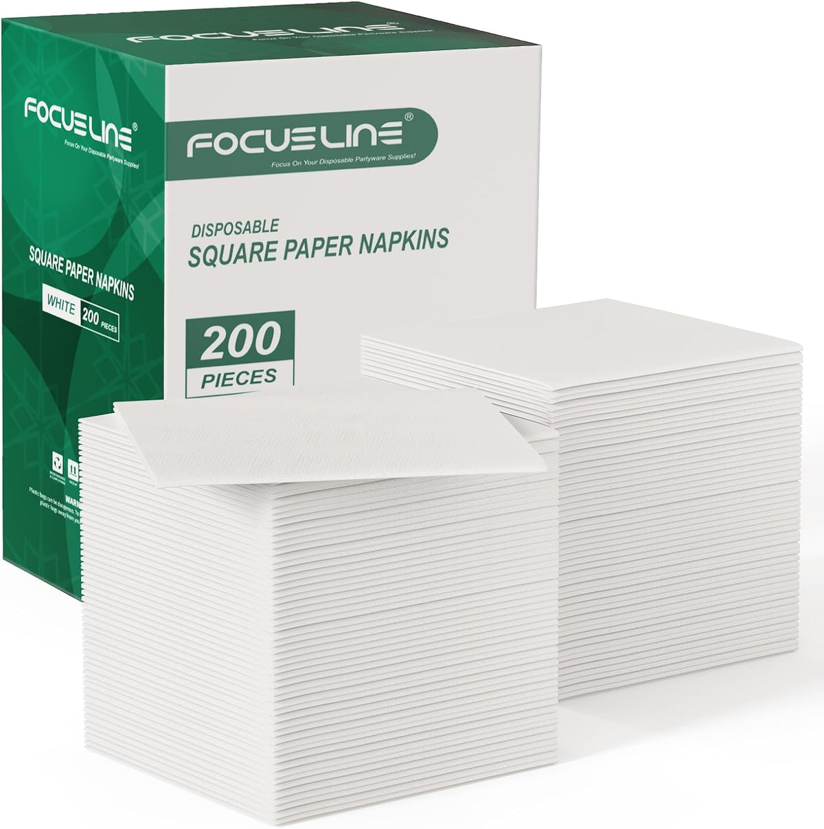 200 Count Linen-Feel Disposable Cocktail Napkins