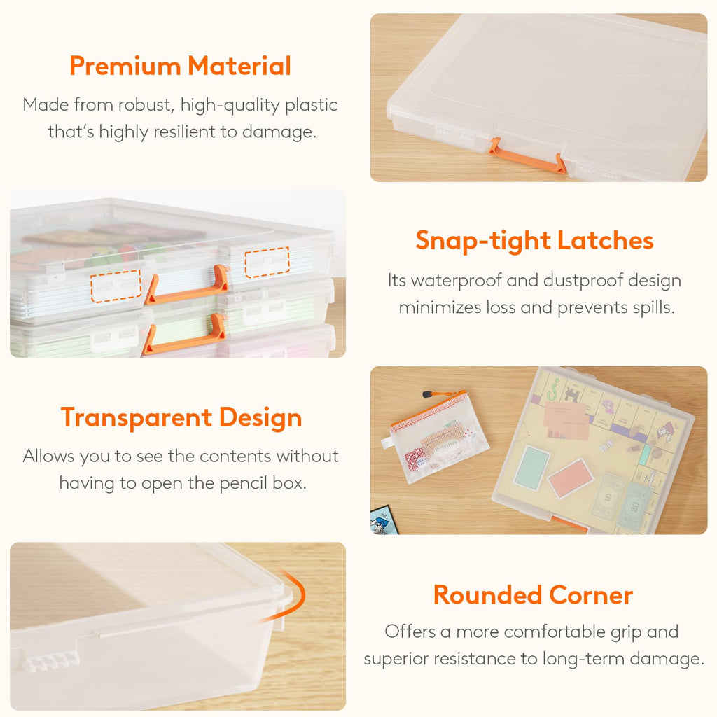 Board Game Storage Containers with Handle, 12.2''x10.6'', 8 Pcs
