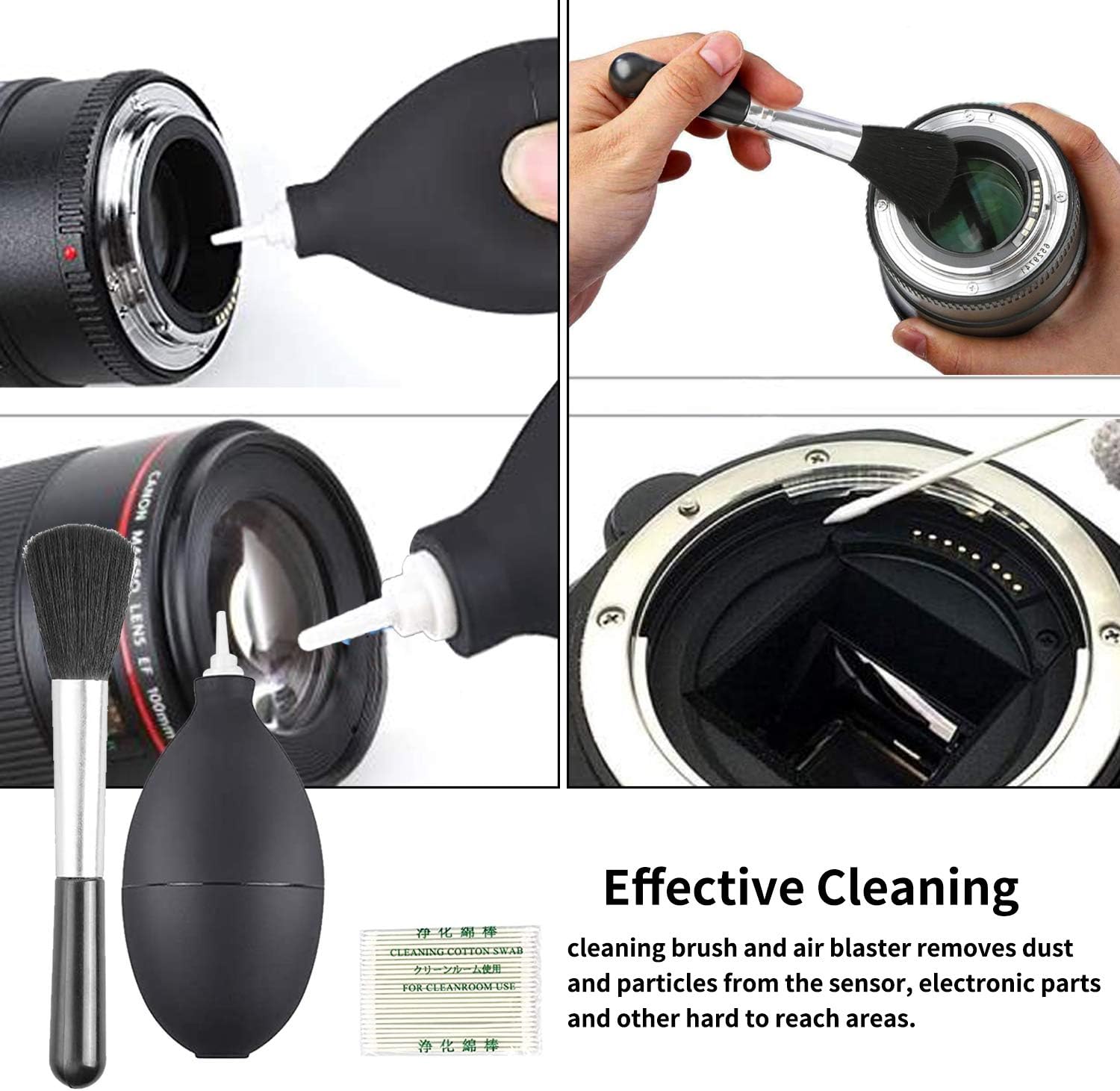 Professional DSLR Camera Cleaning Kit with APS-C Cleaning Swabs, Microfiber Cloths, Camera Cleaning Pen, for Camera