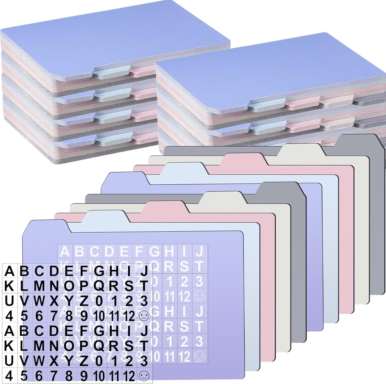 104 Pcs Index Card Guide Set Include 100 Pcs 4 x 6 Inch Index Card Dividers 5 Colors Dry Erase Index Cards 4 Pcs Self