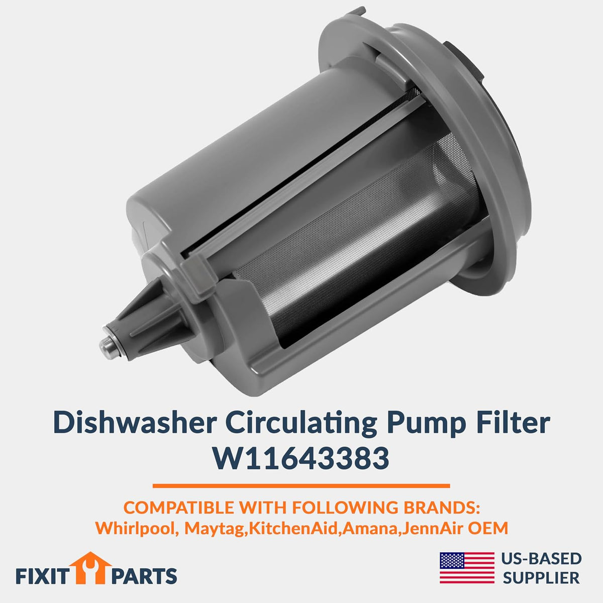 W11643383 Dishwasher Filter Replacement for Whirlpool, Kenmore, KitchenAid, Maytag - Replaces W11108699