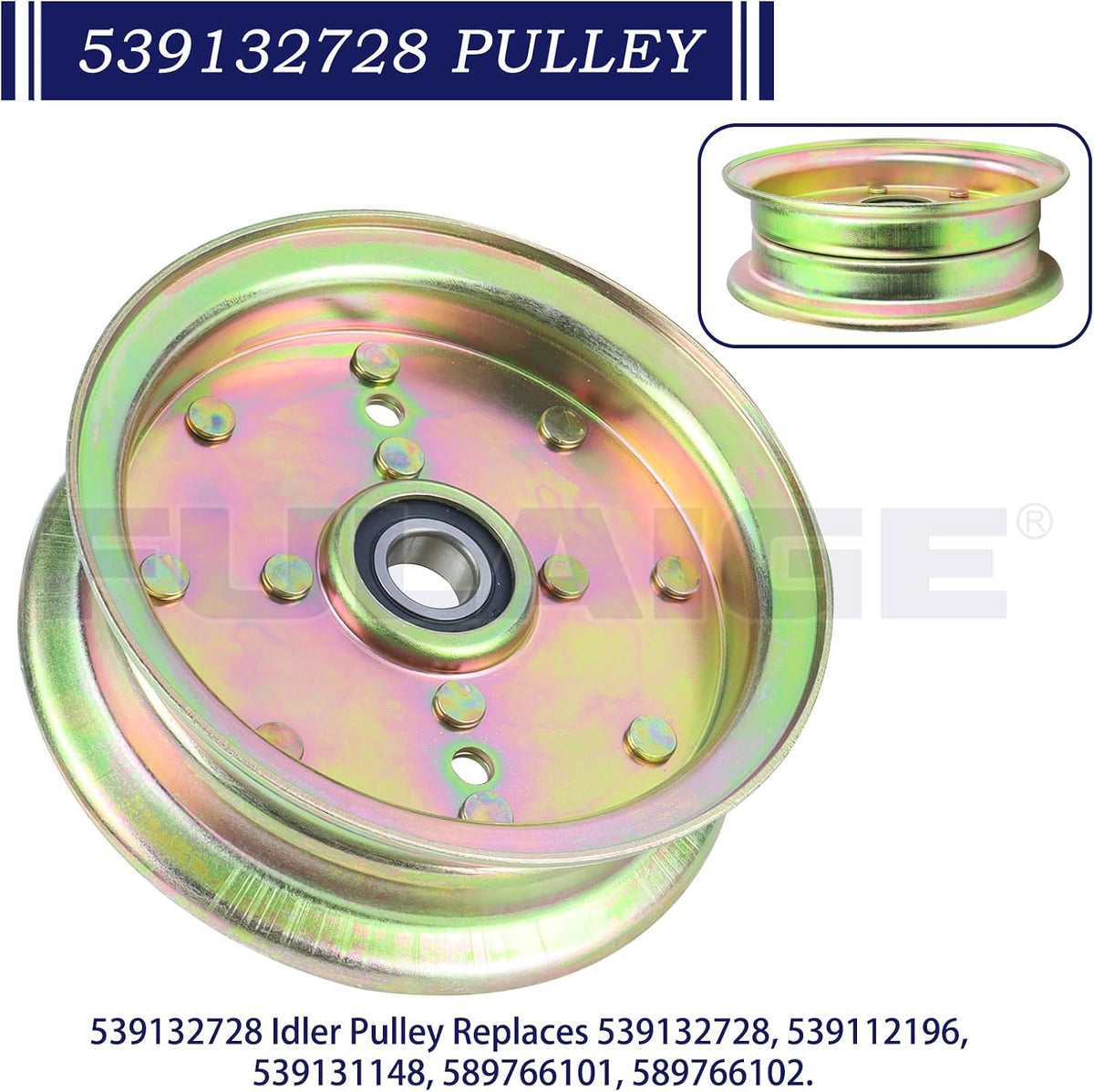 589766102 Replaces Husqvarna 539132728 Deck Idler Pulley for Husqvarna Z246 Idler Pulley, RZ4623, RZ46i, Z248F, MZ61, MZ6128 - with 42" 46" 48" 54" 61" Decks