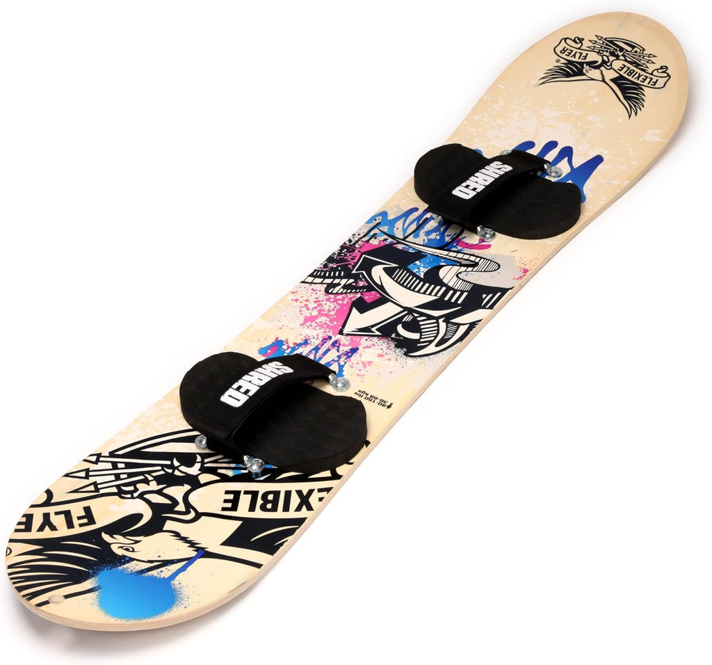 51 Inch Wood Snowboard for Kids & Beginners, Lightweight Engineered Wood Snow Board for Backyard Snowboarding