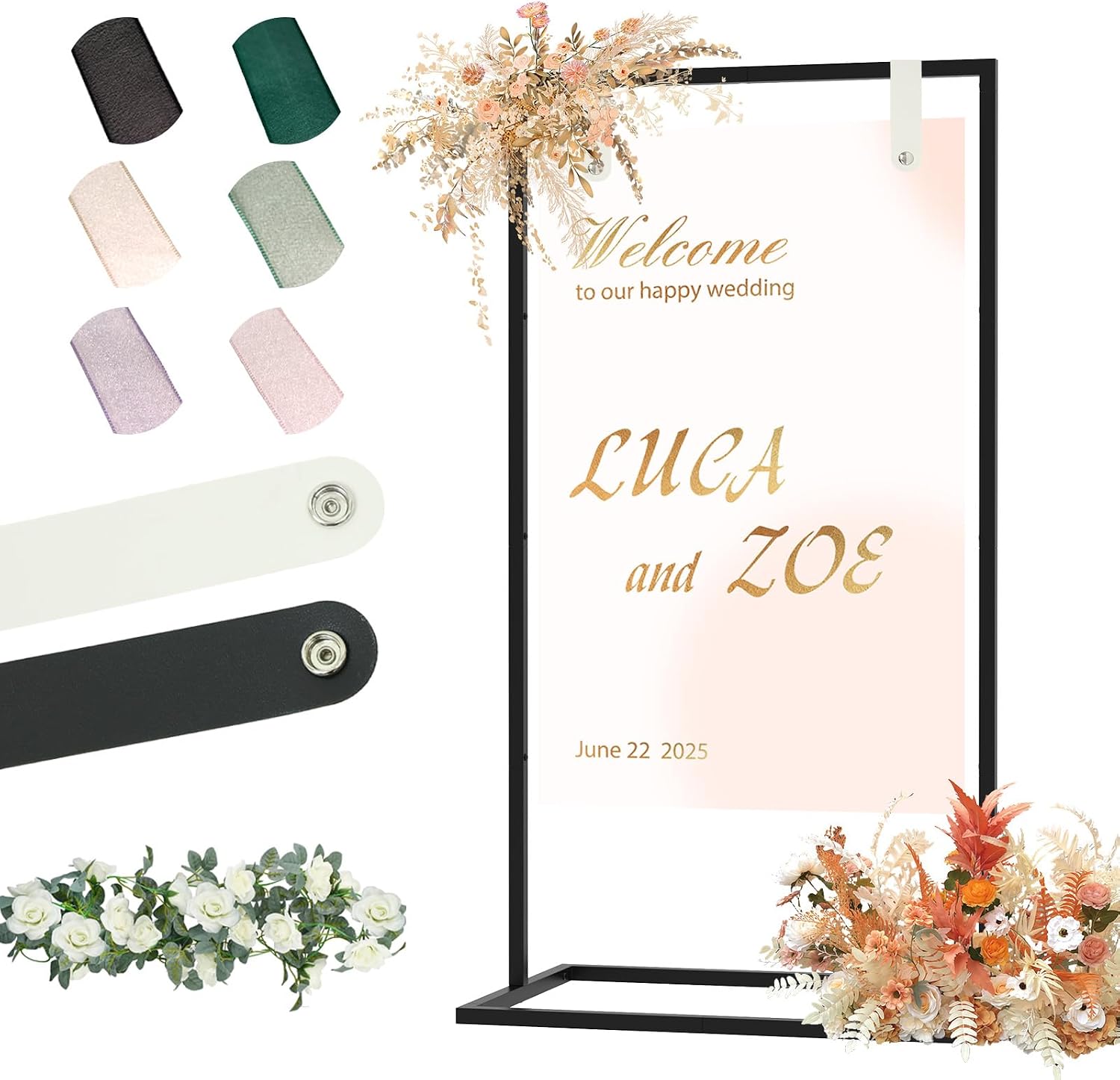 Wedding Sign Holder for Welcome Signs and Seating Charts,Black